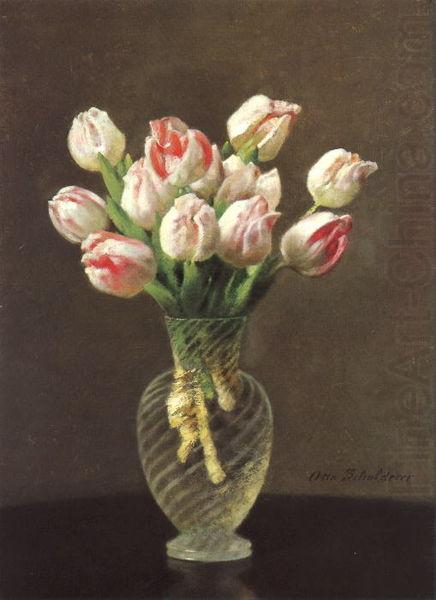 Tulpen in hohem Glas, Otto Scholderer